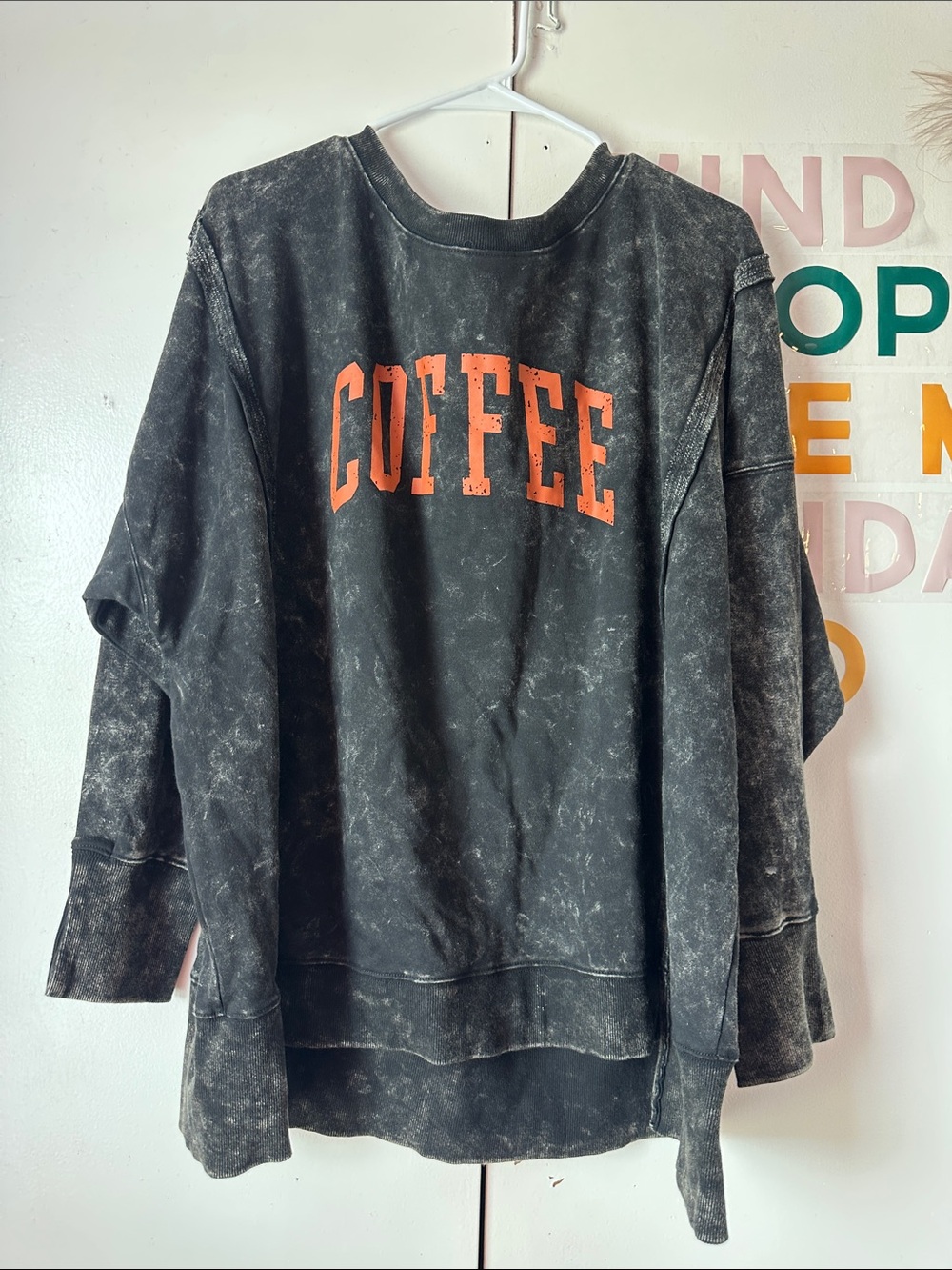 Oversized Coffee Graphic Sweatshirt